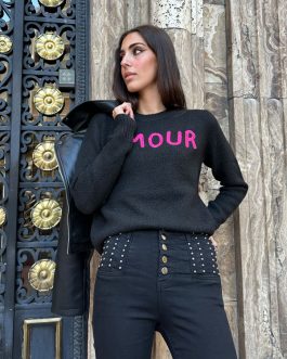Jersey Amour Negro-Rosa