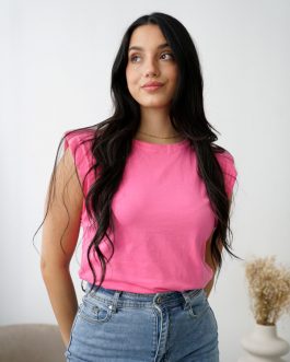 Camiseta Básica Hombreras Rosa